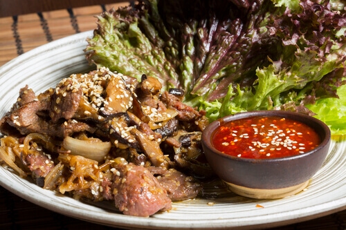 Beef and Skiitake mushroom stir fry
